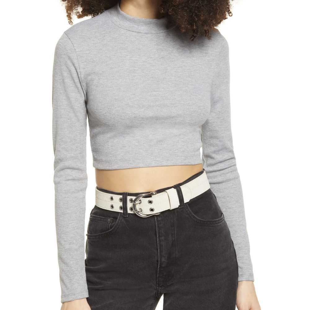 Bp. Mock Neck Long Sleeve Crop Top​​​​​​​​​​​​